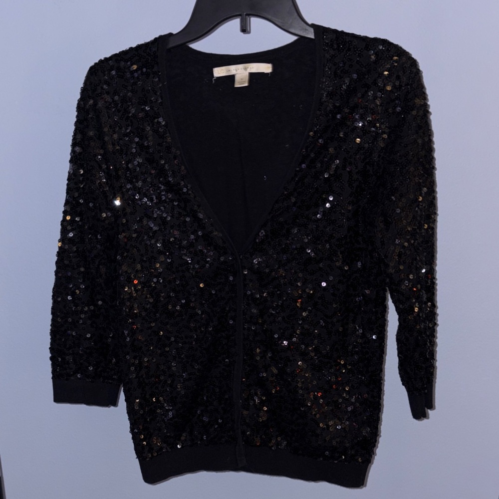 LC Lauren Conrad Black Sequin Cardigan